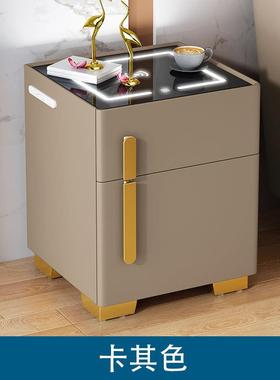 智能实床头柜简约线现代保险柜木多功能62624收纳轻奢床头实柜全