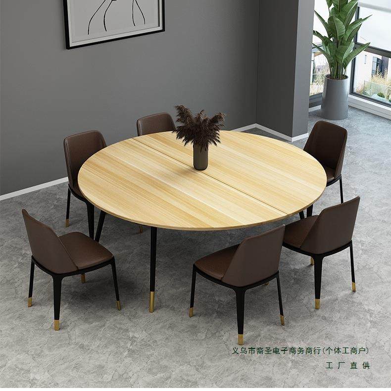 折叠桌圆台面济简约经型白圆桌面TBU圆形圆桌色轻奢简单经济型餐