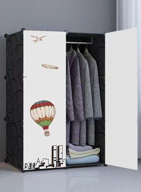 舍简宿易衣柜家用地衣架落式立便携式衣柜出租PDD10176房金属框架