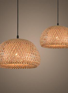 竹编吊灯日式异个性创意草帽形茶楼室内酒店餐厅客P43230-B厅大堂