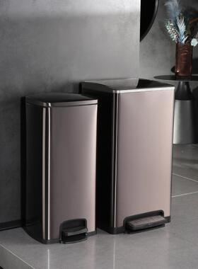 厨房垃13625桶家用不锈钢用脚踏办公室带盖脚踩大容量大式号商卫