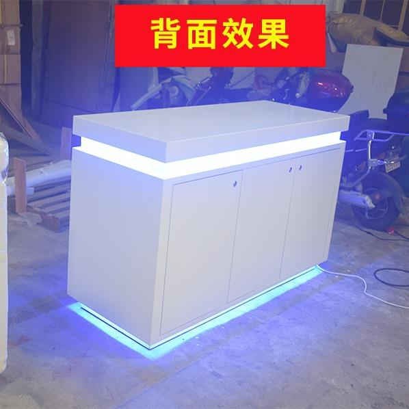 展厅展示柜台发光中岛圆形产品体验台智能指纹锁展架异形烤漆