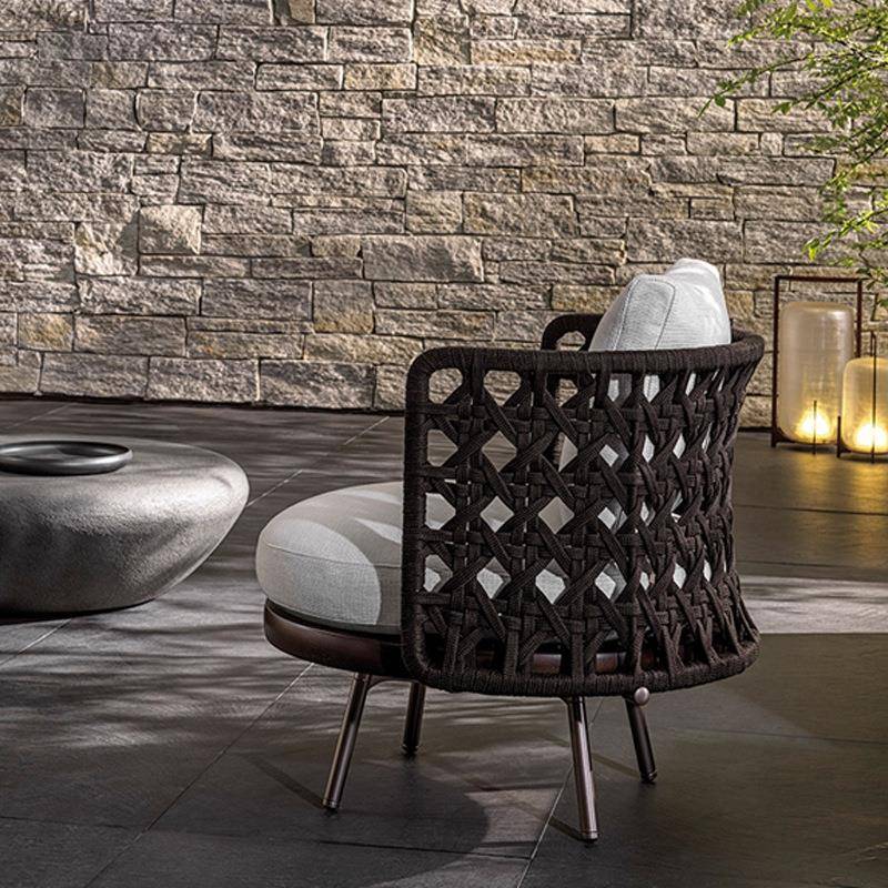 户外沙发庭院PJQ实木茶墅几阳台休家具别防雨晒藤防编椅三闲件套