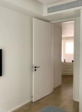 极简漆烤复合门平板室纯门隔音防潮房78185间门白木卧门