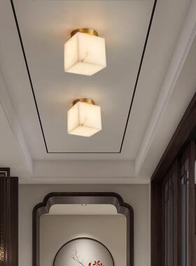 新顶中式吸灯过道阳台关灯玄云走廊石灯65221中国风圆形全铜衣帽