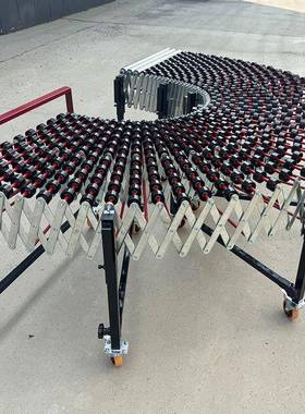 降道下装车轮卸货滑滑梯伸缩货物搬运输升送机滚流水线93260福来