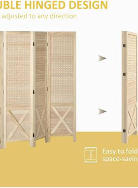 中式隔屏风客厅简约玄关墙移动折折屏木65028质酒拍照背景断屏风