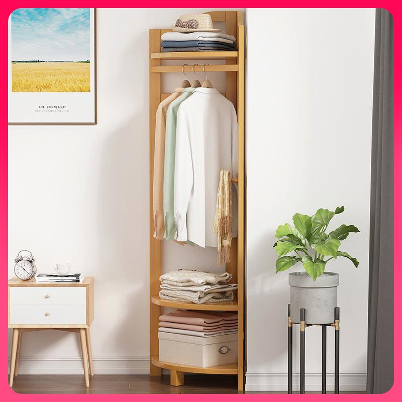 G3YN实衣木转角衣帽架挂省空间卧室落地架简易衣柜放衣YTD多功能