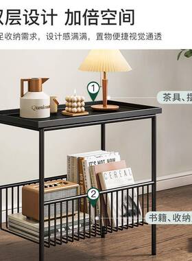 沙发边几轻奢角小户几客RNQ厅沙发柜边柜置卧型室网红茶几小桌子