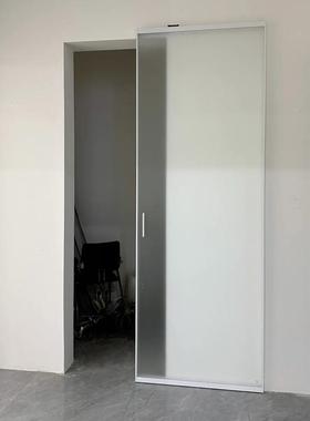 金极窄铝厨房推合门浴室客厅玻璃拉隔断移门单扇隐形84864无轨道