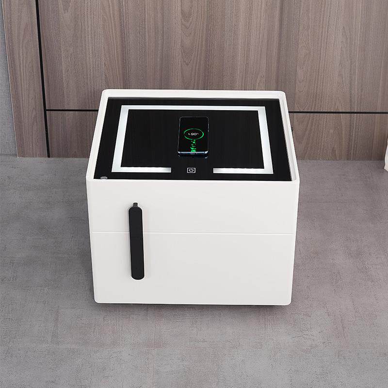 智能床箱头柜保险柜指纹码保灯险4557385cm高带无线充电夜密保管