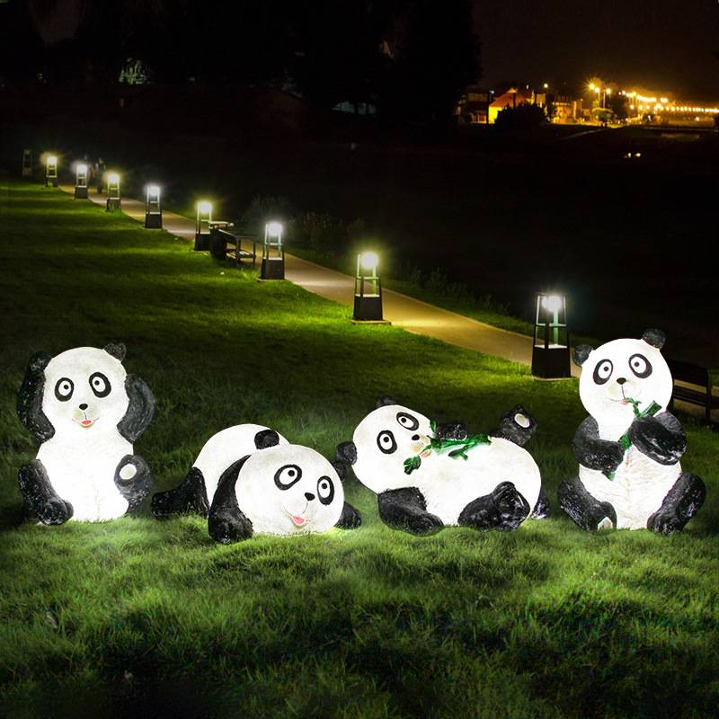户外仿真熊猫雕塑庭院别墅装饰可爱公园幼儿园小区草坪大熊猫摆件