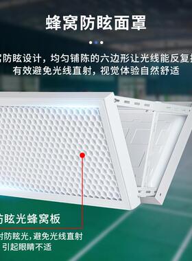 led防羽毛球馆灯蜂窝格毛栅60AHFL-YM-W球馆照明室内长条型目羽球