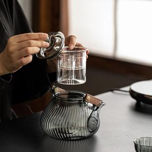 玻璃高硼硅煮茶烧水壶茶壶耐热智能电陶炉煮茶器提梁壶家用养生壶