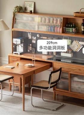 嵌柜入13248式酒餐边柜一实木餐边靠墙体日式樱桃木高柜洞洞板柜