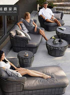 东南亚闲户外仿藤30557沙发组合庭院花园防编防晒水室外阳台休编