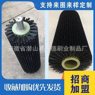 厂家直销工业毛刷辊滚筒刷清洗尼龙丝刷空心毛刷轮圆柱刷除尘清扫