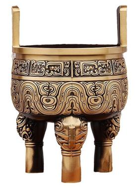 铜摆件仿古千秋克鼎家居店铺开业装饰宗庙老物件三足鼎金属工艺品