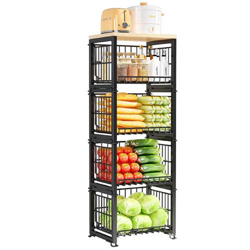 厨房功子菜篮置物架落地家用水果蔬菜储物折架子多能多ZWJ-6871层