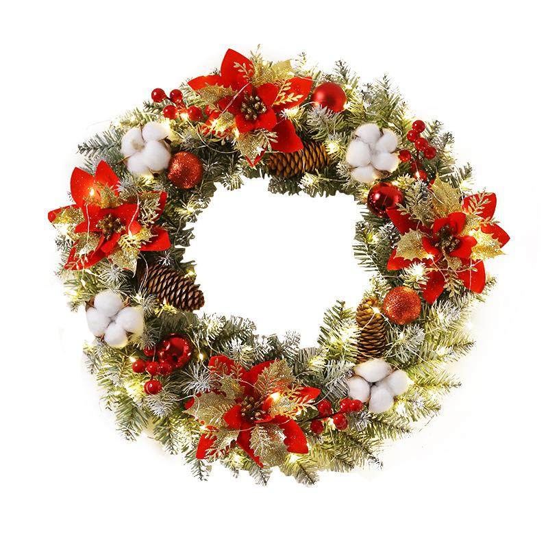 圣诞节装饰花环手工仿真圣诞花圈门挂圣诞派对场景布置气氛道具