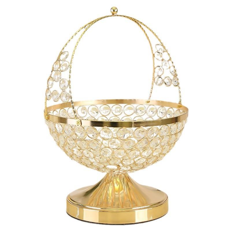 批盆发式茶台水果篮水晶创意零食饰果手提水果篮欧客厅茶几装水果