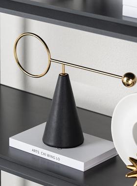 现代简约轻奢样板房会所展厅隔断展示柜摆件客厅书架装饰品