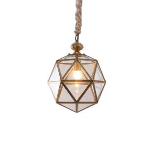 焊锡玻璃小吊灯全铜欧式玻璃球吊灯单头吧台餐厅灯仿古吊灯