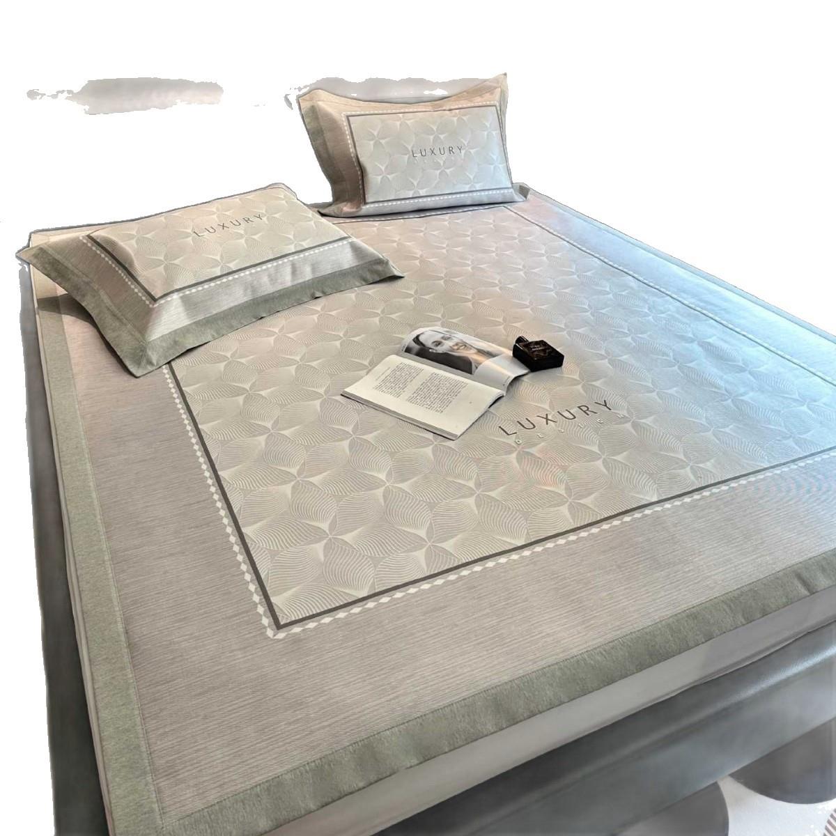 季轻奢码冰丝凉席床席款两三件夏套凉感冰数JUZI席丝空调软席子可