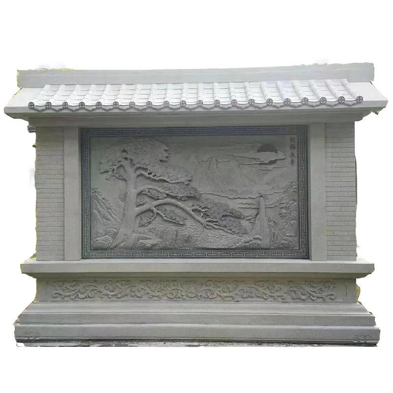浮雕影壁墙家居庭院壁画装饰花岗岩石雕大理石地雕迎门墙雕刻