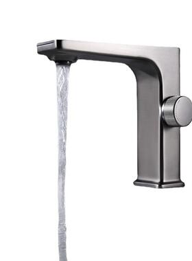 包邮枪灰色可纯铜家用冷热温度智能数显气泡洗手盆水龙头