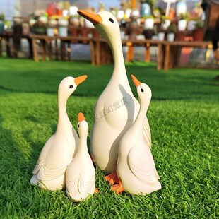 26X8大白鹅小连体鸭庭院花园鱼池假山花盆盆景造景装 直播推荐