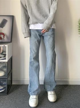 POPLAR CLASSIC 蓝色微喇clean牛仔裤