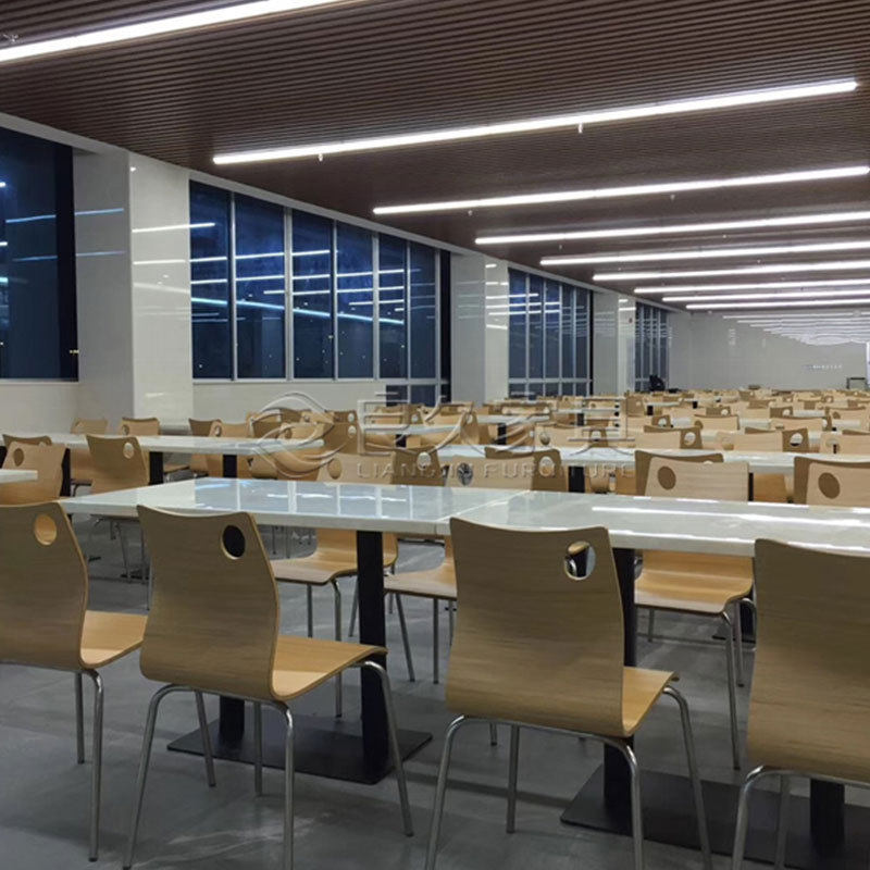 厂家企业单位员工饭堂餐桌椅学生食堂大理石台凳餐厅桌椅组合
