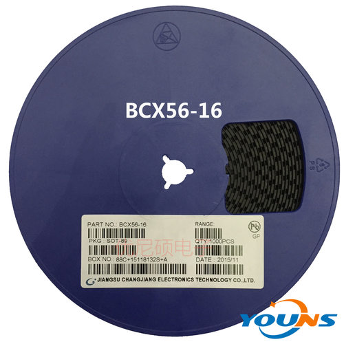 长电 贴片三极管 BCX56-16 丝印：BL 晶体管 NPN 1A 80V SOT-89