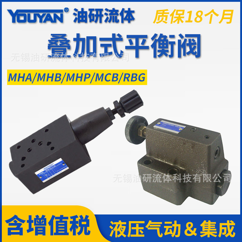 油研型MHP-01-H-30液压顺序阀RBG叠加式平衡阀MHB-01抗衡阀MHA-03