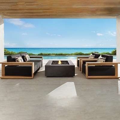 户外沙发别墅酒店防腐实木庭院花园室外柚木休闲露天沙发组合家具