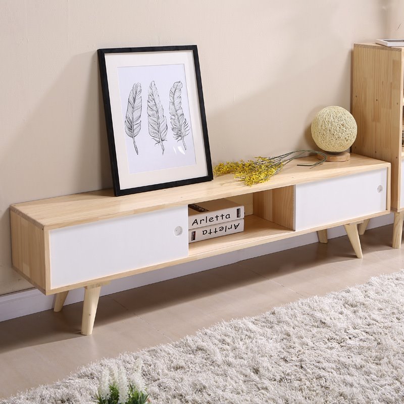简约全实木电视柜松木北欧现代小户型电视柜茶几组合客厅电视柜