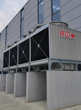 压铸机配套150方形横流玻璃钢冷却水塔提供上门管道安装水泵