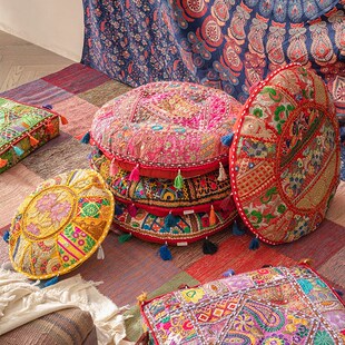 民族风家用坐墩客厅卧室蒲团地上坐垫懒人垫榻榻米飘窗加厚垫子