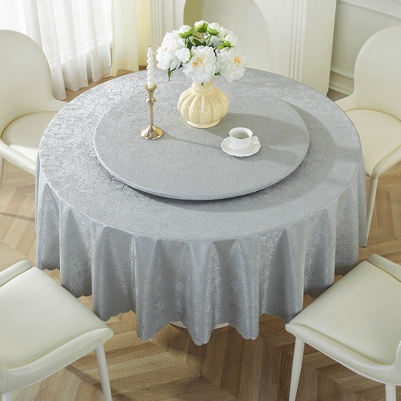 精选圆形桌布免洗防油防水PU纯色轻奢酒店饭店大圆桌餐桌布饭店台,居家布艺,桌布,淘宝优惠券,粉丝福利购,淘宝优惠卷