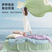 精选TeenieWeenie治愈系浅绿色A类60支兰精天丝四件套裸睡被套床