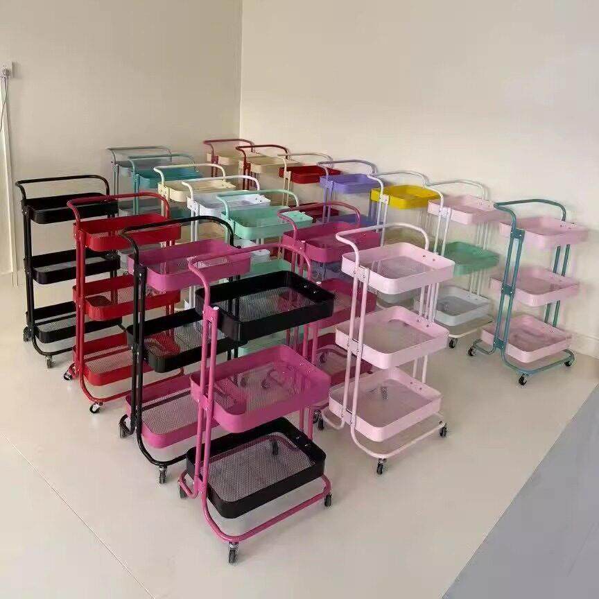 小推车置物架落地厨房卧室多层美容院可移动零食架婴儿用品收纳