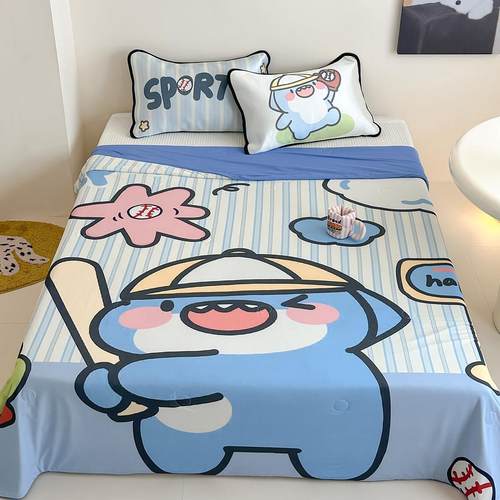 【富士商店】夏凉被空调被可机洗被子被芯单双人夏被西瓜凉感薄被