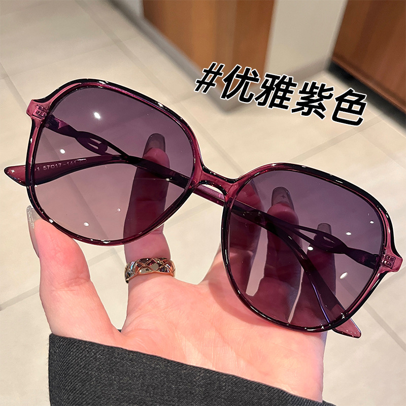 日本品质优雅紫色墨镜女2025新款高级感超轻TR防紫外线偏光太阳镜