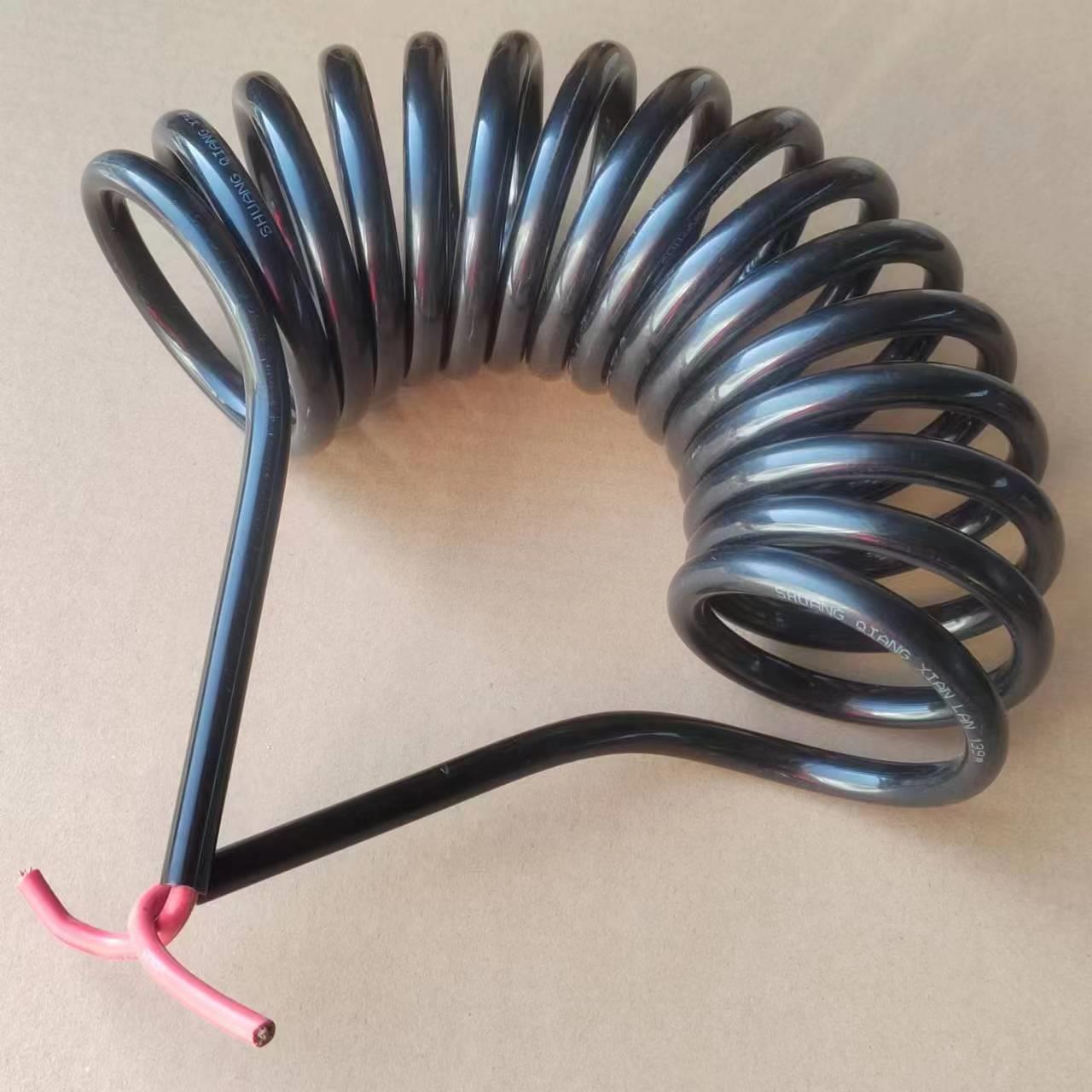 挂车空调连接线10平方单芯货车螺旋电源线车载空调纯铜弹簧线5米