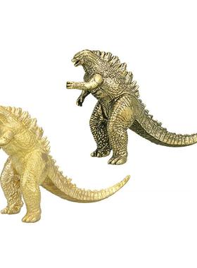 2024日漫怪兽哥斯拉古铜摆件仿古玩做旧黄铜金属工艺品收藏