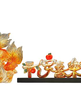 年年有余水晶锦鲤摆件轻奢高档电视柜客厅家居装饰酒柜高级工艺品