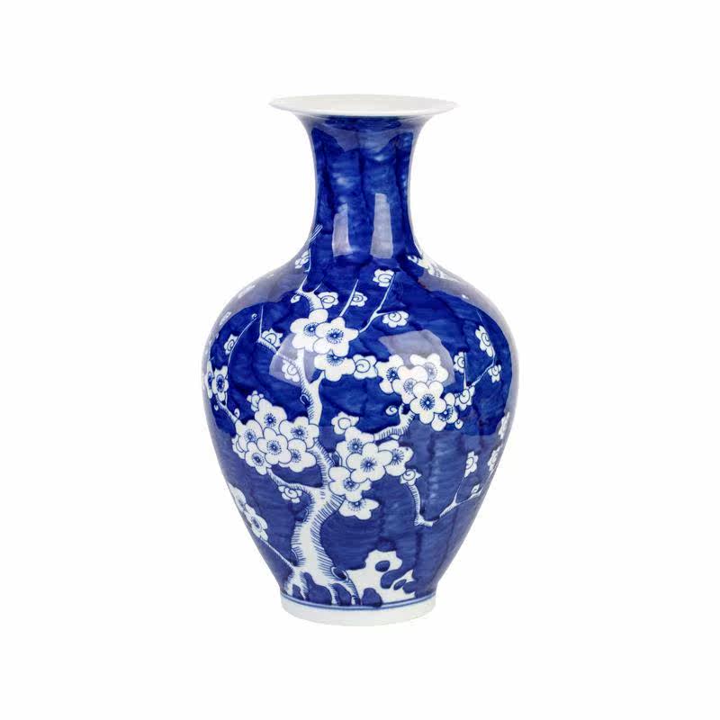 景德镇陶瓷花手绘青花瓷花景德镇仿古新中式客厅摆件青花瓷
