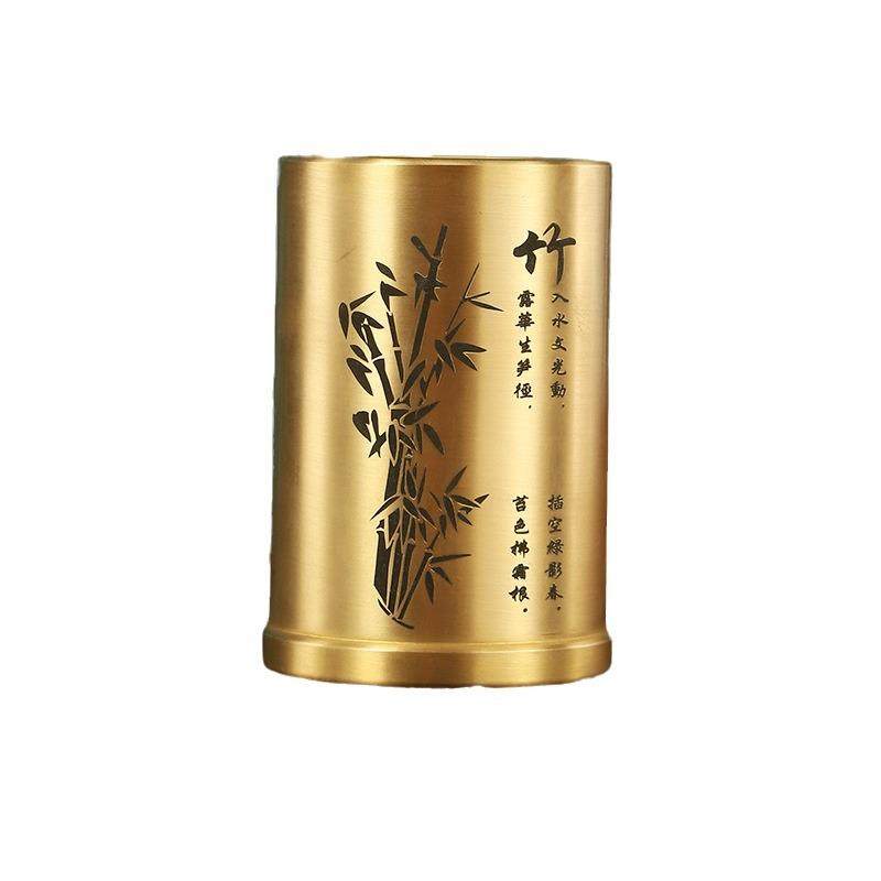 黄铜桌面笔筒摆件家用创意高档牙签罐牙签筒笔筒办公室高档铜笔筒,家居饰品,装饰摆件,淘宝优惠券,粉丝福利购,淘宝优惠卷