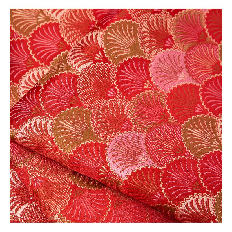 厂家直供150幅宽贝DMK壳花国潮锦缎面料旗茶垫手杯织工包提桌花布